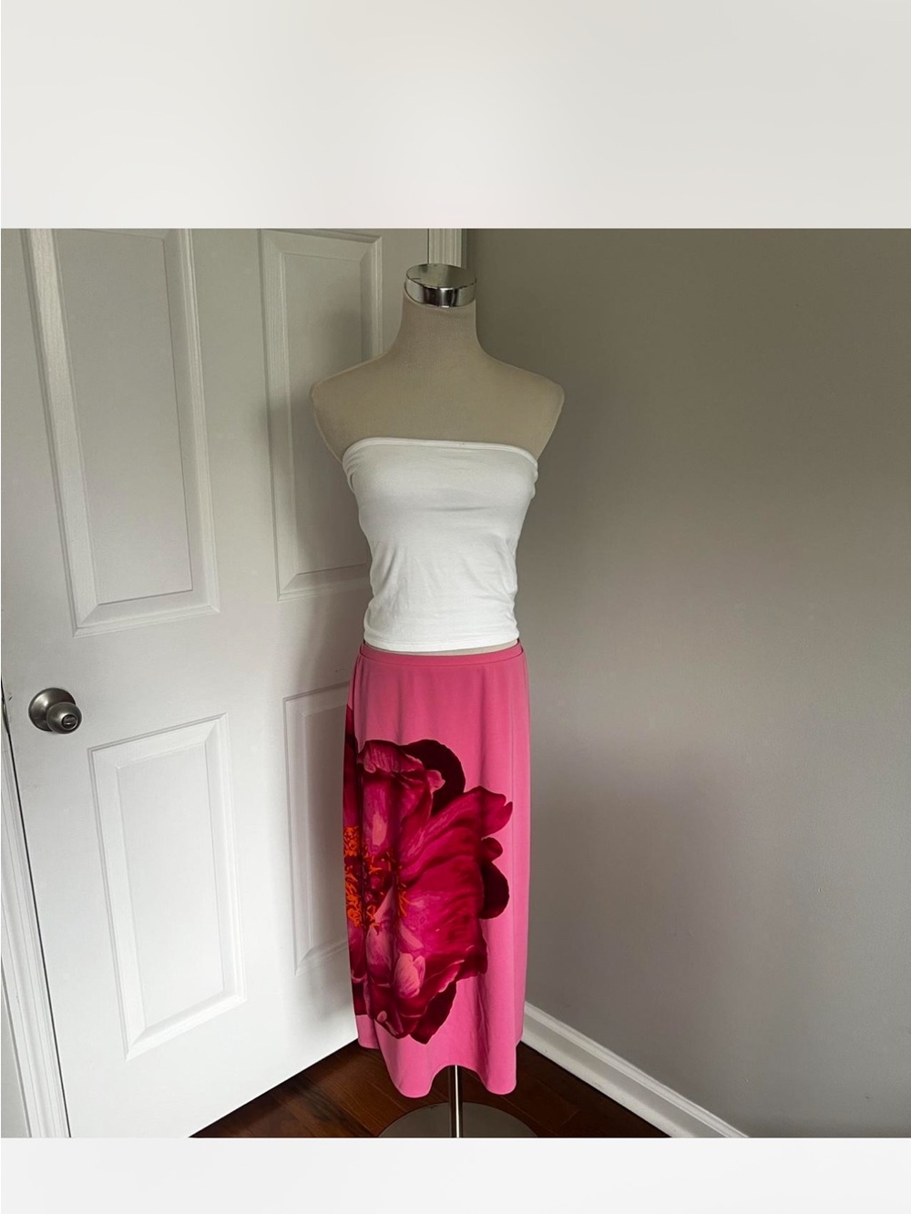 Vintage Y2K Express Pink Floral Midi Skirt